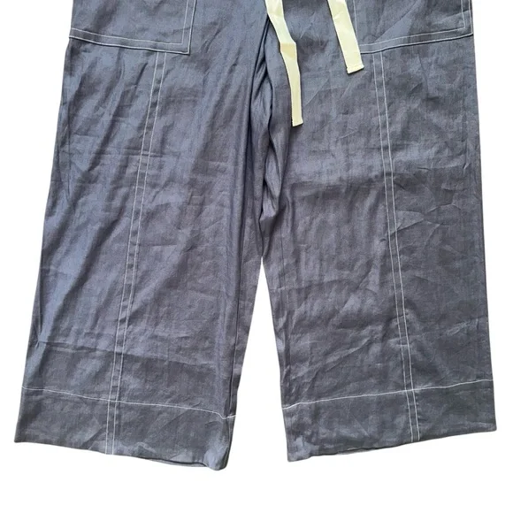 NEW Anthropologie Maeve Tie Waist Wide Leg Casual Breezy Linen Blend Pants XL - Picture 4 of 11